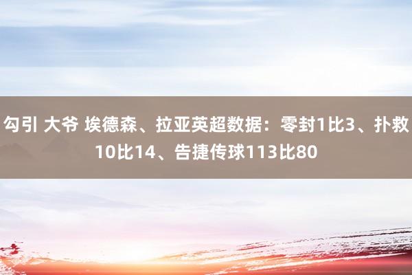 勾引 大爷 埃德森、拉亚英超数据：零封1比3、扑救10比14、告捷传球113比80