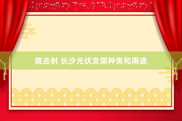 就去射 长沙光伏支架种类和用途