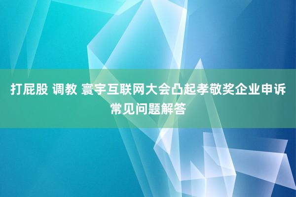 打屁股 调教 寰宇互联网大会凸起孝敬奖企业申诉常见问题解答
