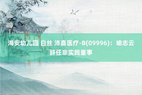 海安幼儿园 白丝 沛嘉医疗-B(09996)：喻志云辞任非实践董事