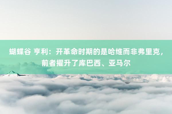 蝴蝶谷 亨利：开革命时期的是哈维而非弗里克，前者擢升了库巴西、亚马尔