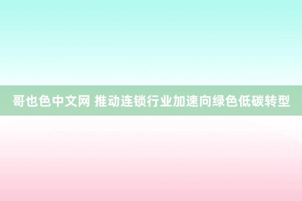 哥也色中文网 推动连锁行业加速向绿色低碳转型