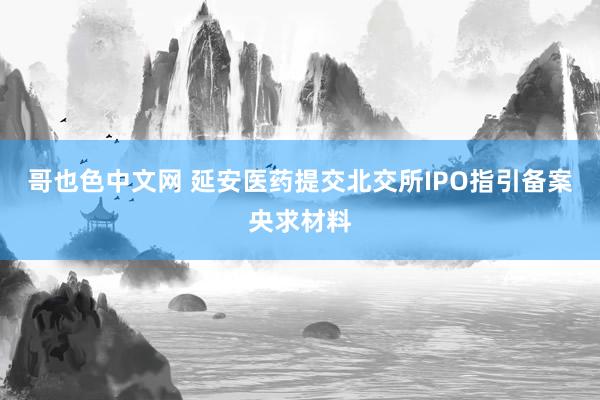 哥也色中文网 延安医药提交北交所IPO指引备案央求材料