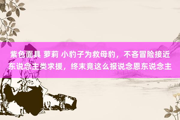 紫色面具 萝莉 小豹子为救母豹，不吝冒险接近东说念主类求援，终末竟这么报说念恩东说念主