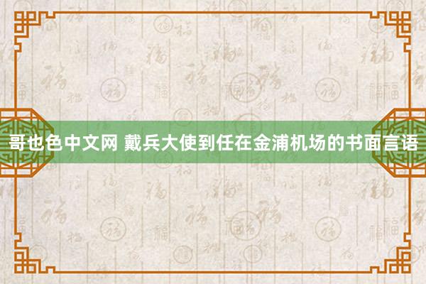 哥也色中文网 戴兵大使到任在金浦机场的书面言语