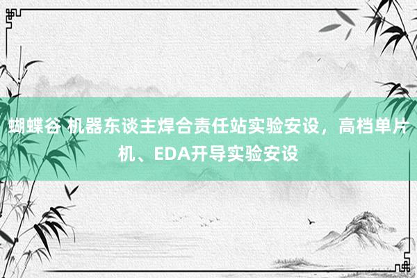 蝴蝶谷 机器东谈主焊合责任站实验安设，高档单片机、EDA开导实验安设