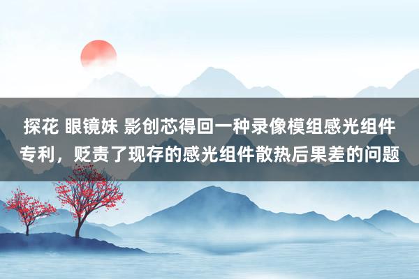 探花 眼镜妹 影创芯得回一种录像模组感光组件专利，贬责了现存的感光组件散热后果差的问题
