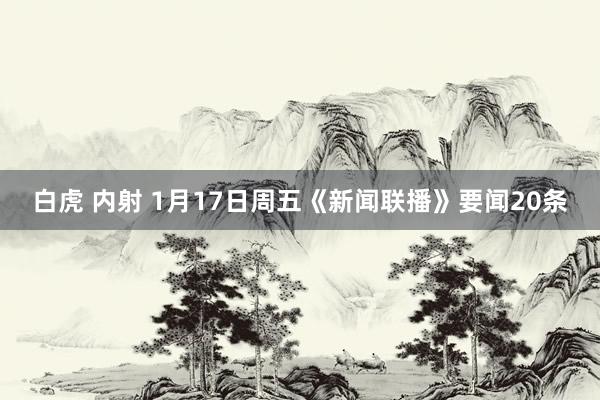 白虎 内射 1月17日周五《新闻联播》要闻20条