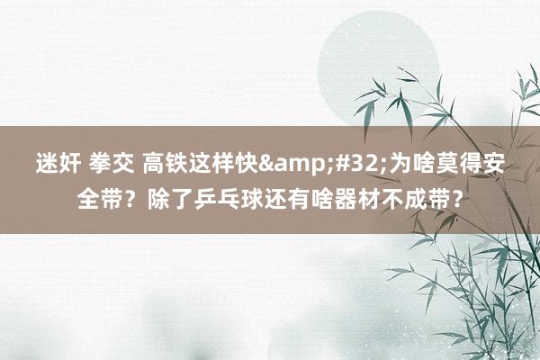 迷奸 拳交 高铁这样快&#32;为啥莫得安全带？除了乒乓球还有啥器材不成带？