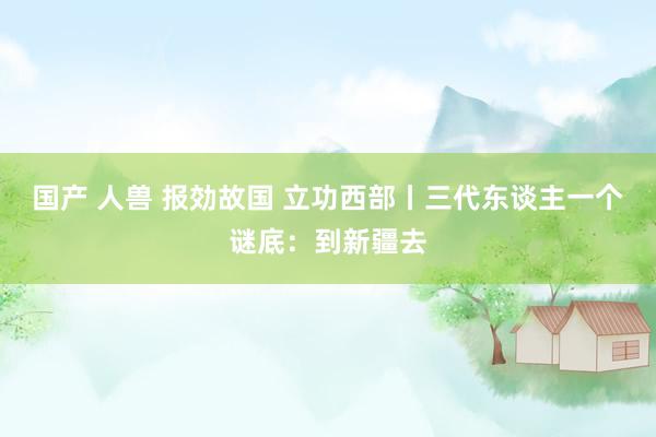 国产 人兽 报効故国 立功西部丨三代东谈主一个谜底：到新疆去