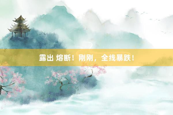 露出 熔断！刚刚，全线暴跌！