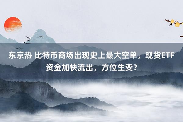 东京热 比特币商场出现史上最大空单，现货ETF资金加快流出，方位生变？