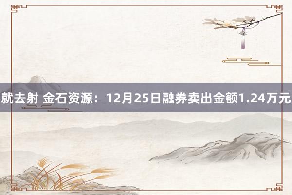 就去射 金石资源：12月25日融券卖出金额1.24万元
