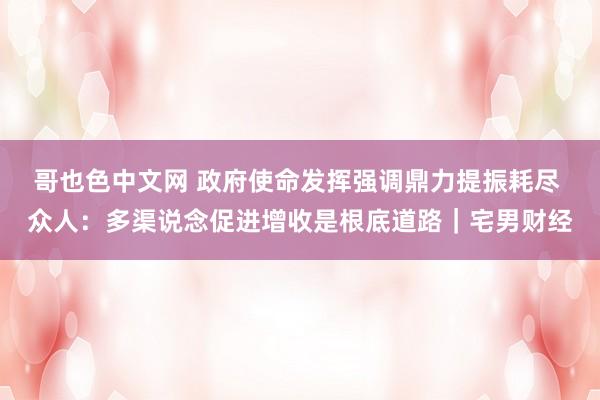 哥也色中文网 政府使命发挥强调鼎力提振耗尽 众人：多渠说念促进增收是根底道路｜宅男财经