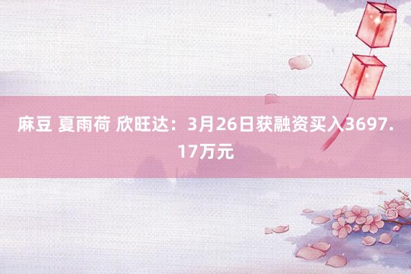 麻豆 夏雨荷 欣旺达：3月26日获融资买入3697.17万元