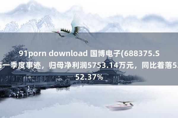 91porn download 国博电子(688375.SH)发布一季度事迹，归母净利润5753.14万元，同比着落52.37%