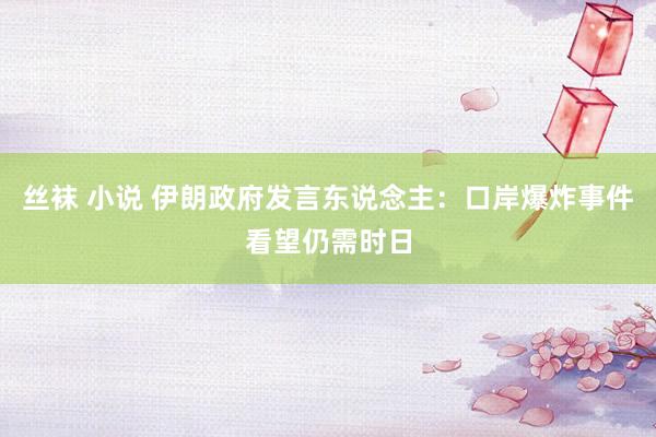 丝袜 小说 伊朗政府发言东说念主：口岸爆炸事件看望仍需时日